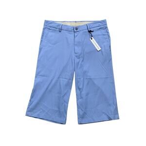 Stantt Shorts Mens 34 Lapis Blue Bermuda Flat Front Stretch Performance Golf